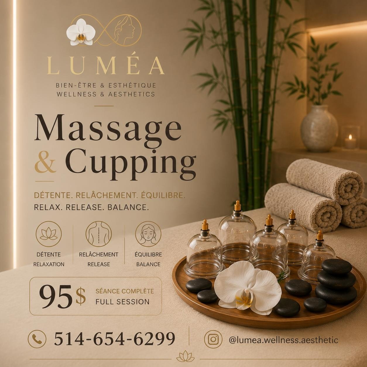 Luméa Massage & Cupping treatment poster