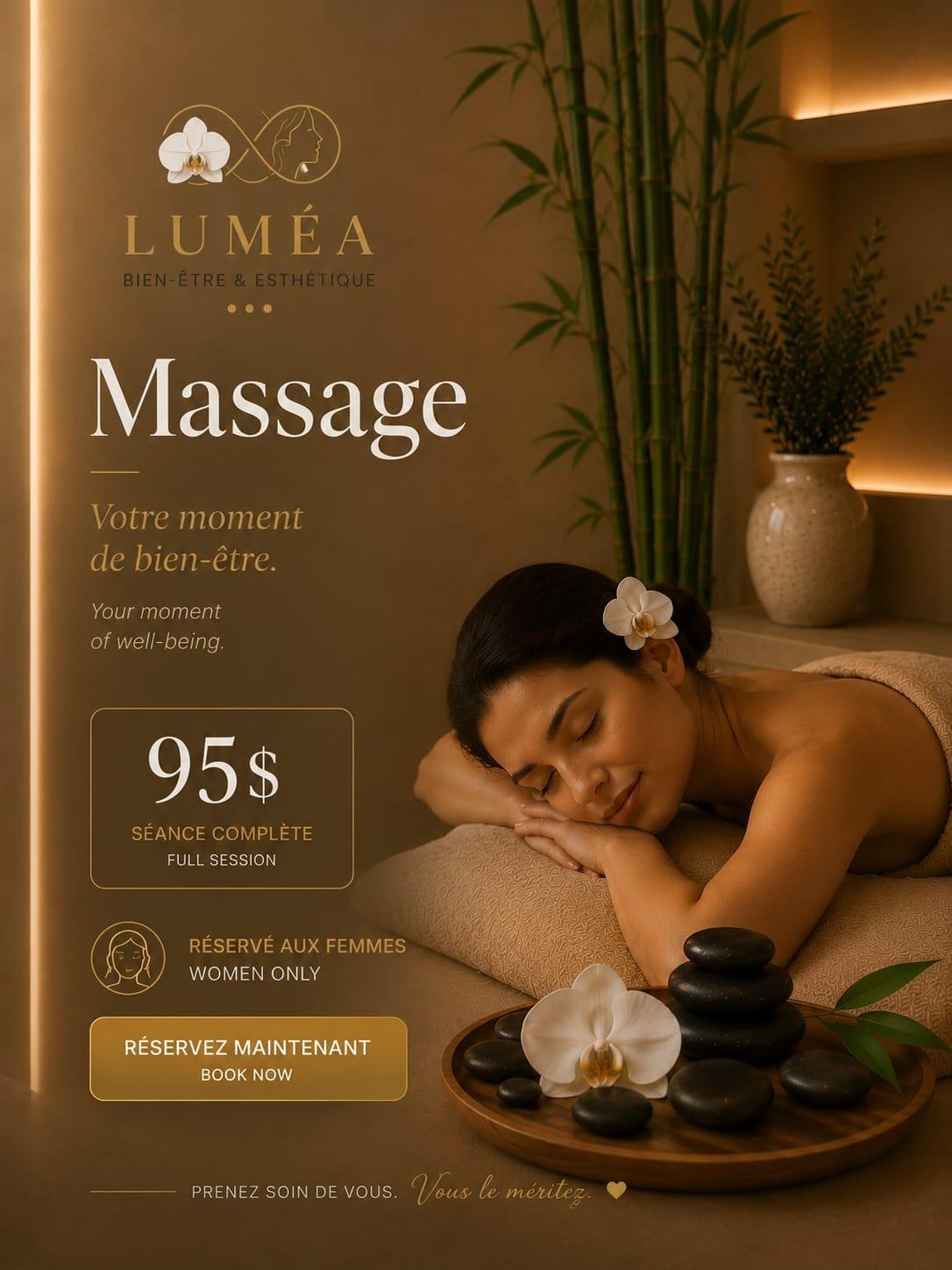 Luméa massage poster for a full wellness session